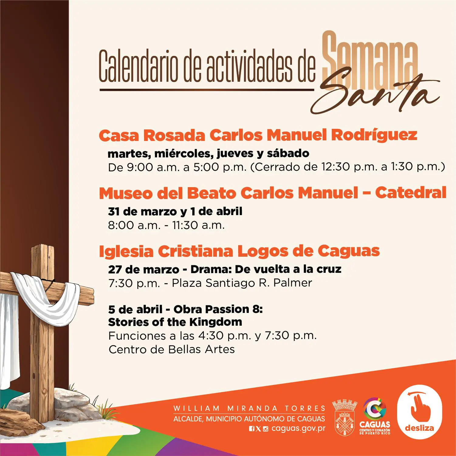 2calendario de actividades de Semana Santa en Caguas