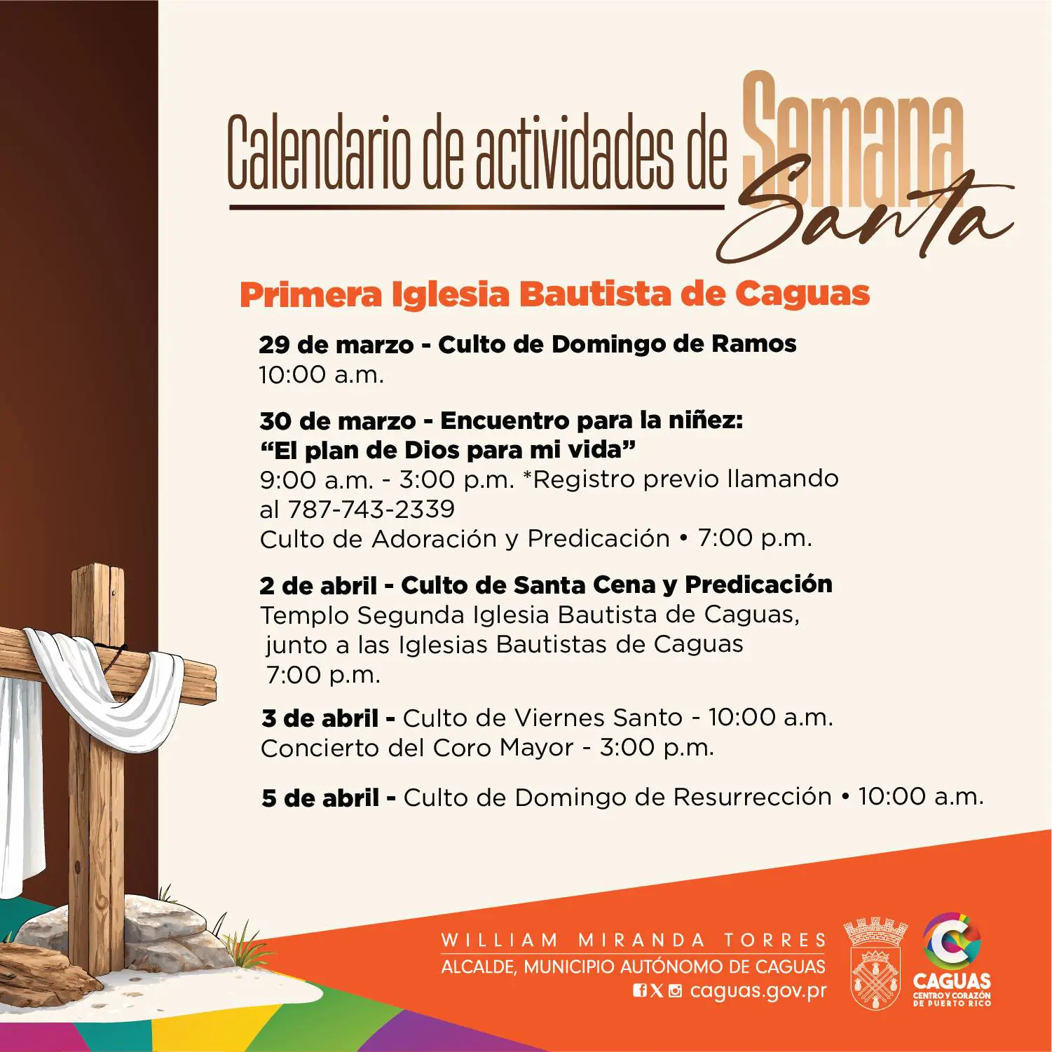 3calendario de actividades de Semana Santa en Caguas